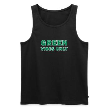 Nur grüne Vibes - Männer Premium Bio Tank Top - Schwarz - Vorne - AI Model Male 178 light (178cm)