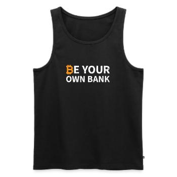 Be Your Own Bank Bitcoin - Männer Premium Bio Tank Top - Schwarz - Vorne - AI Model Male 178 light (178cm)
