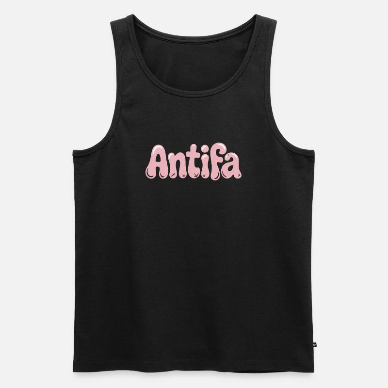Antifa – Antifaschistisches Merch - Männer Premium Bio Tank Top - Schwarz