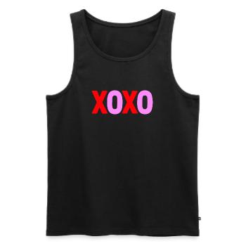 XOXO Love Valentine Text Design - Men's Premium Organic Tank Top - black - Front - AI Model Male 178 light (178cm)