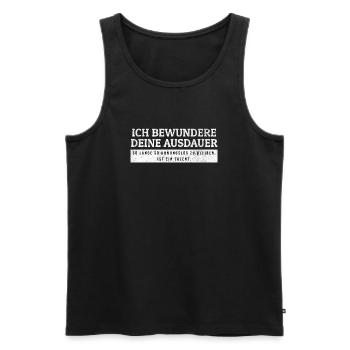 SARKASMUS - Ahnungslos zu bleiben ist ein Talent - Männer Premium Bio Tank Top - Schwarz - Vorne - Michal (187cm)