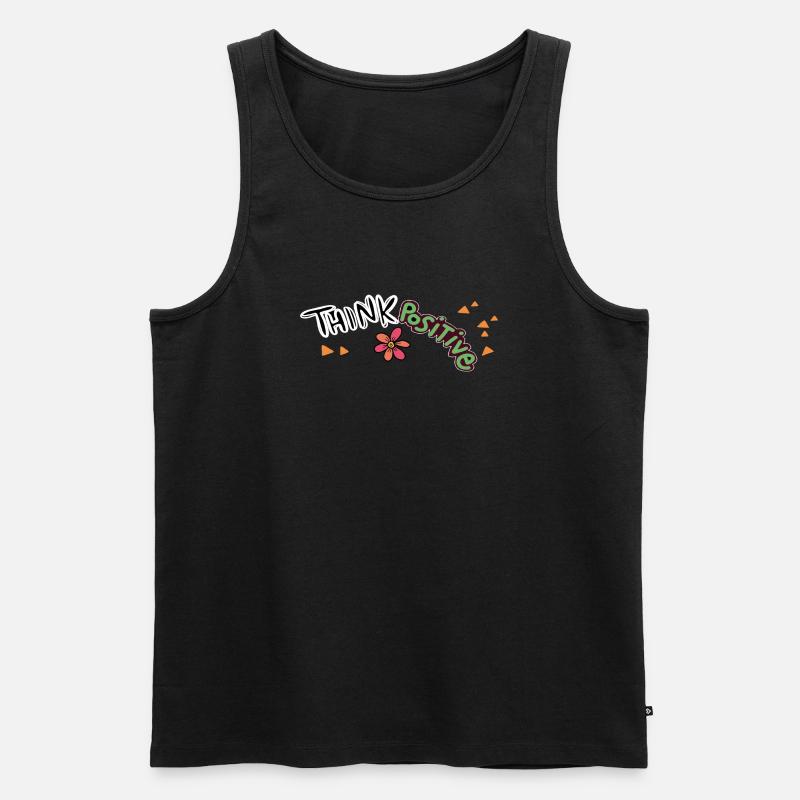 Think Positive  - Männer Premium Bio Tank Top - Schwarz