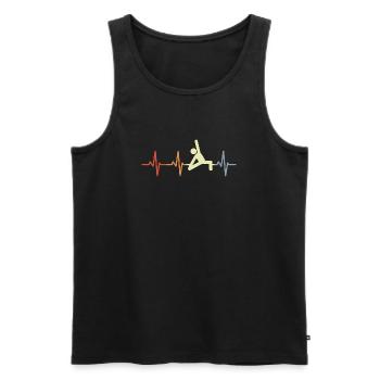 Yoga ECG Heartbeat - Men's Premium Organic Tank Top - black - Front - Michal (187cm)