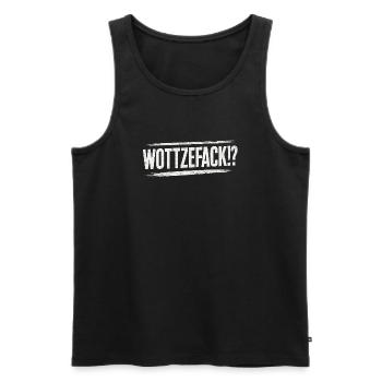 Wottzefack Humor Spruch Lustig Witzig Geschenkidee - Männer Premium Bio Tank Top - Schwarz - Vorne - Michal (187cm)