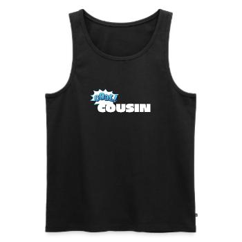 Un design de déclaration de cousin cool pour cousin - Débardeur bio Premium Homme - noir - Devant - Michal (187cm)