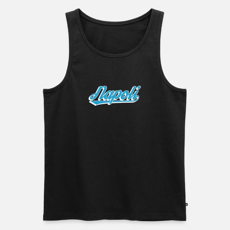 Napoli Retro Script Blue - Men's Premium Organic Tank Top - black