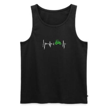 Herzschlag Traktor Bauer - Männer Premium Bio Tank Top - Schwarz - Vorne - Michal (187cm)
