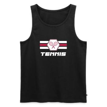 Match de tennis Balle Joueurs de tennis Club de tennis - Débardeur bio Premium Homme - noir - Devant - AI Model Male 178 light (178cm)