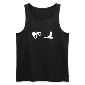 Minimalist Bird Watching Silhouette - Men's Premium Organic Tank Top - black - Front - AI Model Male 178 light (178cm)