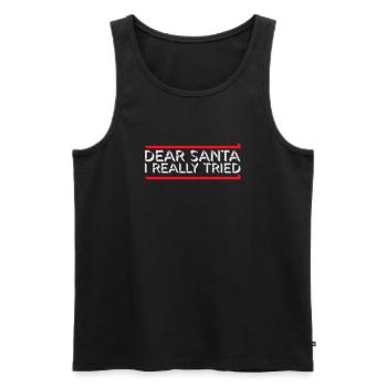 Cher Père Noël, j’ai vraiment essayé l’humour de Noël drôle - Débardeur bio Premium Homme - noir - Devant - AI Model Male 178 light (178cm)