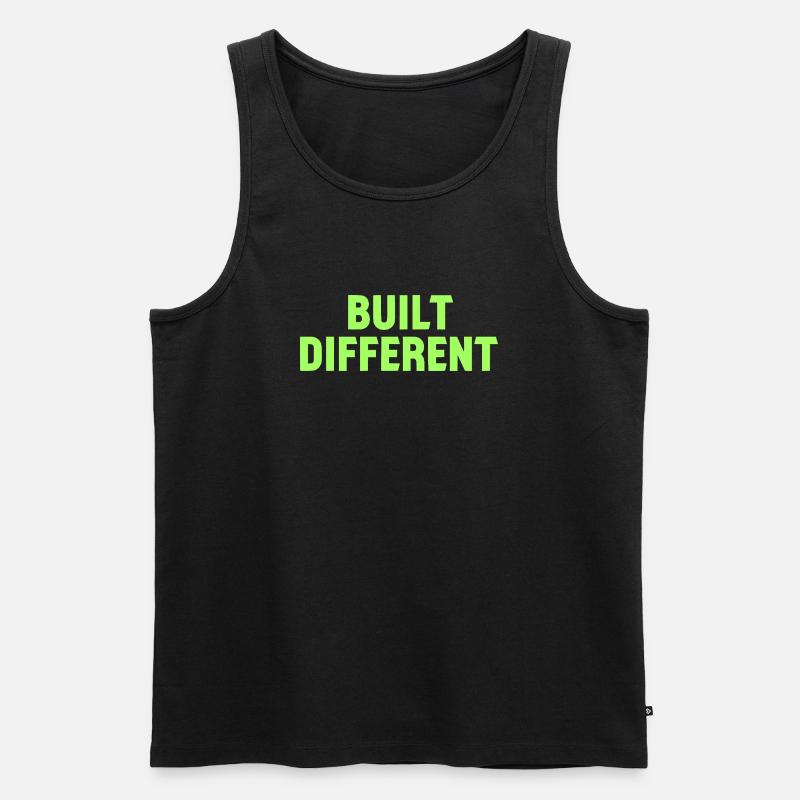 Built Different Neon Tee - Männer Premium Bio Tank Top - Schwarz