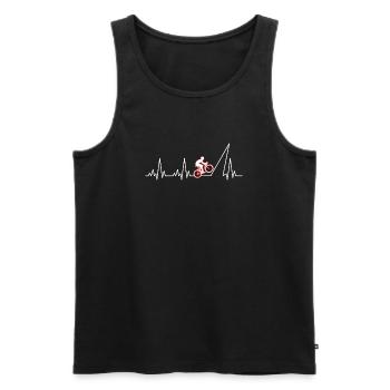 Cycliste à battement de cœur à vélo - Débardeur bio Premium Homme - noir - Devant - Michal (187cm)