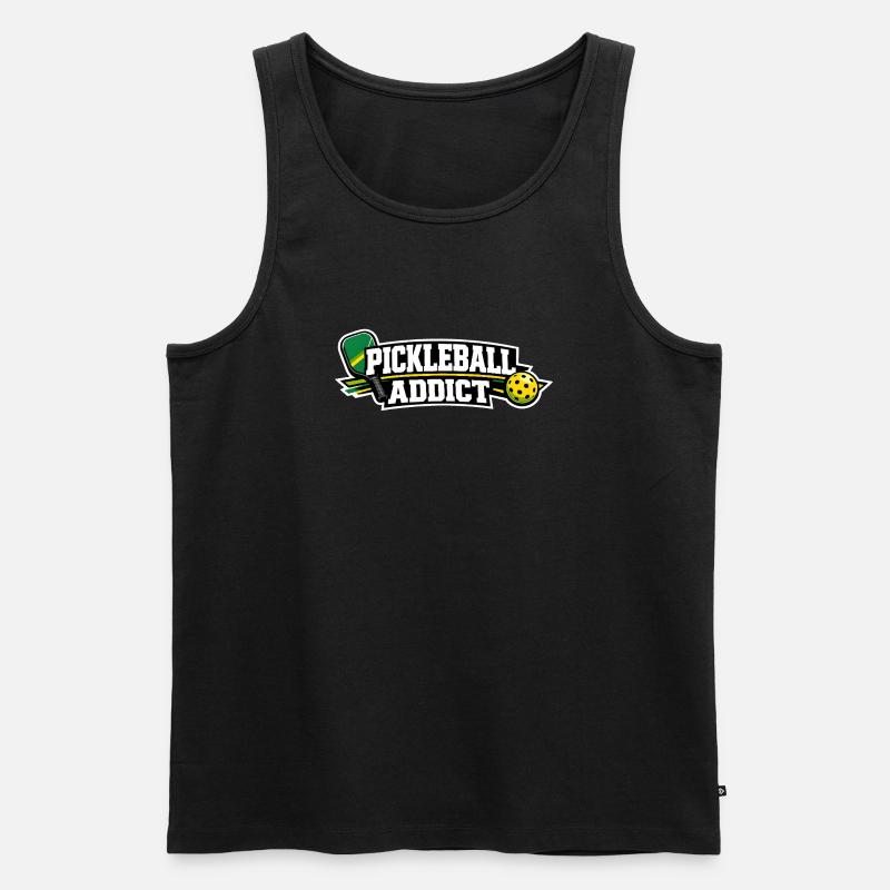 Pickleball Addict Logo - Männer Premium Bio Tank Top - Schwarz