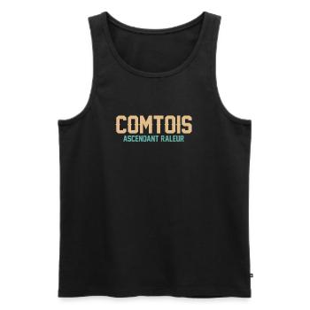 Comtois Ascendant Raleur T-Shirt Cadeau Humour - Débardeur bio Premium Homme - noir - Devant - Michal (187cm)