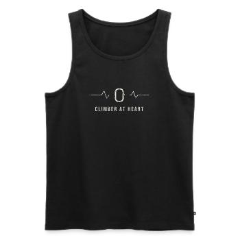 Grimpeur au cœur battement de cœur - Débardeur bio Premium Homme - noir - Devant - Michal (187cm)