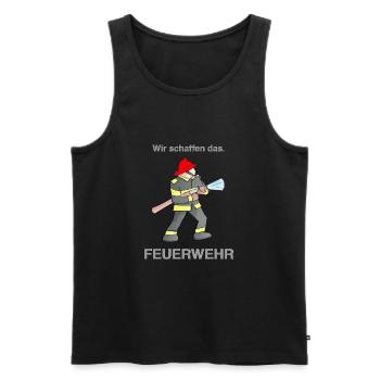 FIREFIGHTER * We can do it. - Men's Premium Organic Tank Top - black - Front - AI Model Male 178 light (178cm)