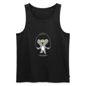 Koala Seilspringen Sport Fitness Süß Geschenk OZ - Männer Premium Bio Tank Top - Schwarz - Vorne - AI Model Male 178 light (178cm)