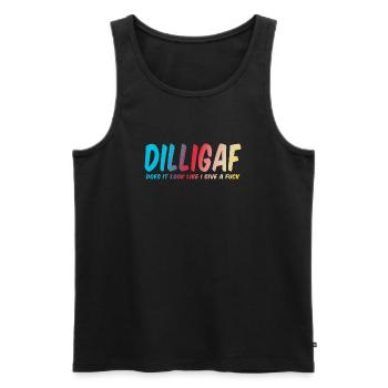 DILLIGAF does it look like I give a fuck - Men's Premium Organic Tank Top - black - Front - AI Model Male 178 light (178cm)
