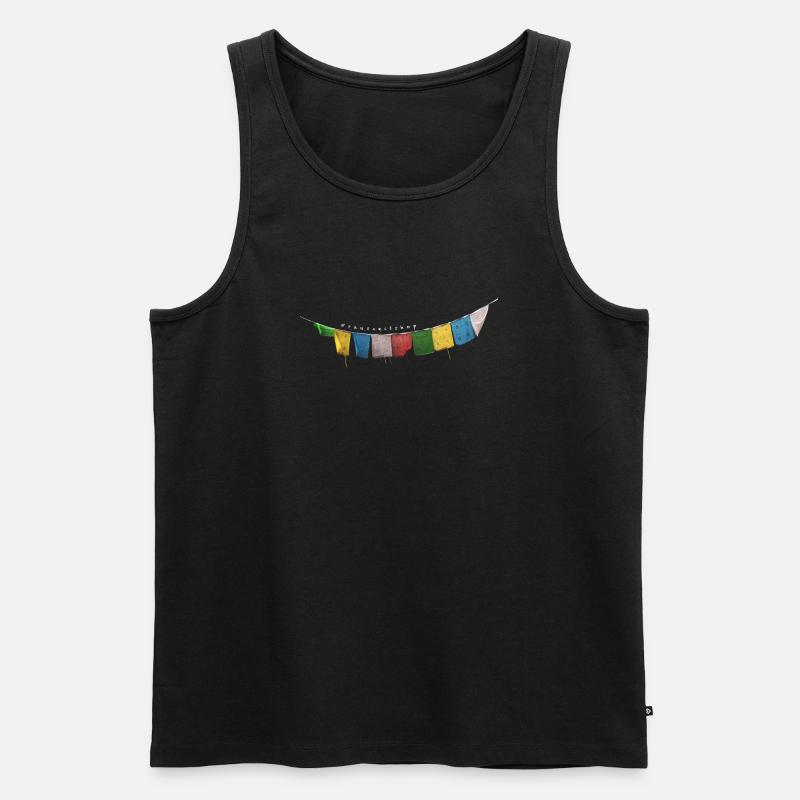 Gebetsfahnen - Männer Premium Bio Tank Top - Schwarz