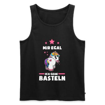 Einhorn Basteln Geschenk - Männer Premium Bio Tank Top - Schwarz - Vorne - Michal (187cm)