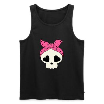 Skull - Men's Premium Organic Tank Top - black - Front - AI Model Male 178 light (178cm)