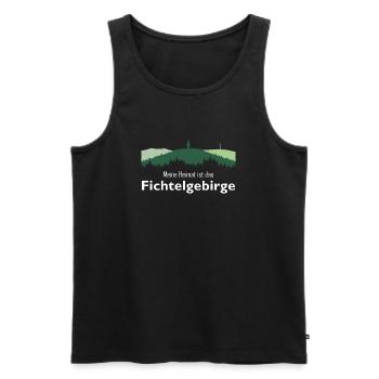 Heimat Fichtelgebirge Schneeberg Ochsenkopf - Männer Premium Bio Tank Top - Schwarz - Vorne - Michal (187cm)