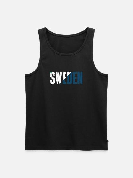 Sweden Bold Flag Typography - Men's Premium Organic Tank Top - black