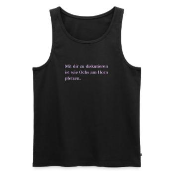IMG 7294 - Männer Premium Bio Tank Top - Schwarz - Vorne - Michal (187cm)