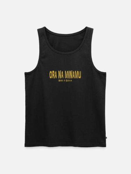 t-shirt Sicilien t-shirt siciliansk nu na minamu - Herre Premium økologisk tanktop - sort