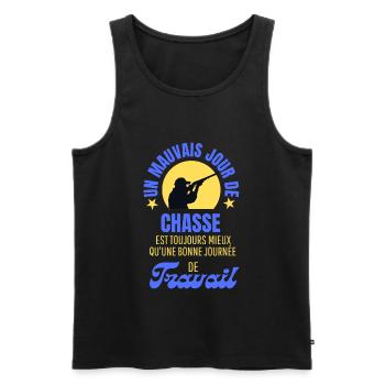 Cadeau pour les chasseurs -Chasse, fusil, sanglier - Débardeur bio Premium Homme - noir - Devant - Michal (187cm)