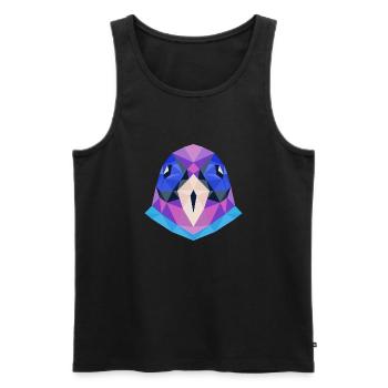 Kunstvolles Papageien-Design, puristische - Männer Premium Bio Tank Top - Schwarz - Vorne - AI Model Male 178 light (178cm)