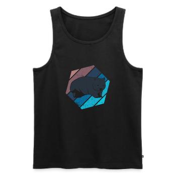 Wombat, Kunststil, Nagetier, Tierwelt, Natur - Männer Premium Bio Tank Top - Schwarz - Vorne - AI Model Male 178 light (178cm)