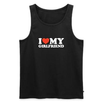 J’aime ma chemise coeur de copine - Débardeur bio Premium Homme - noir - Devant - Michal (187cm)