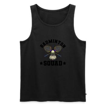 Navette Badminton Squad Hobby Sports - Débardeur bio Premium Homme - noir - Devant - Michal (187cm)