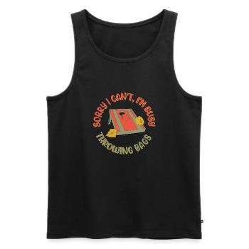 Sacs à lancer Ironic Sack Toss Cornhole Player - Débardeur bio Premium Homme - noir - Devant - Michal (187cm)