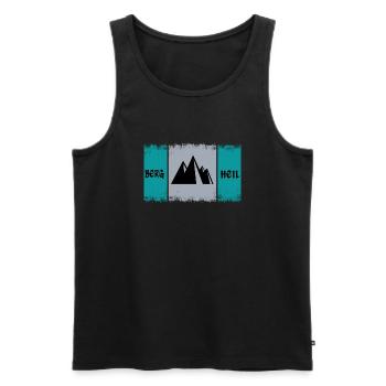 Alpinist Berg klettern Karabiner alpin Bergsteigen - Männer Premium Bio Tank Top - Schwarz - Vorne - AI Model Male 178 light (178cm)