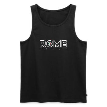 Rom O Emblem Italienische Flagge - Männer Premium Bio Tank Top - Schwarz - Vorne - AI Model Male 178 light (178cm)