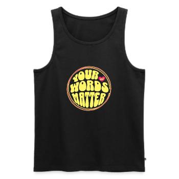 Your Words Matter Speech Language Pathologist - Men's Premium Organic Tank Top - black - Front - Michal (187cm)