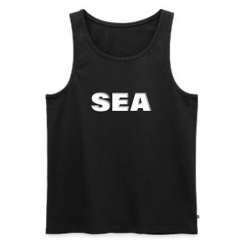 SEA - Men's Premium Organic Tank Top - black - Front - AI Model Male 178 light (178cm)