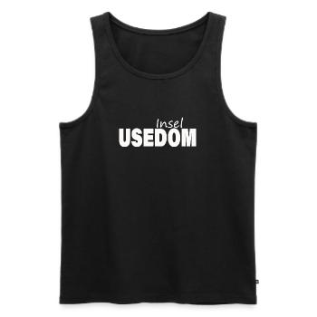 USEDOM - Männer Premium Bio Tank Top - Schwarz - Vorne - AI Model Male 178 light (178cm)