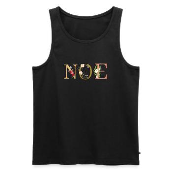 NOE Name Art mit Blumen bestickt - Männer Premium Bio Tank Top - Schwarz - Vorne - Michal (187cm)