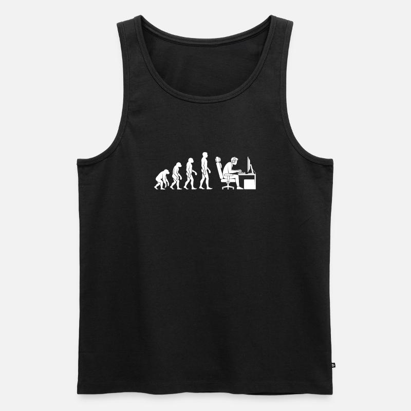 Evolution endet am Schreibtisch - Männer Premium Bio Tank Top - Schwarz