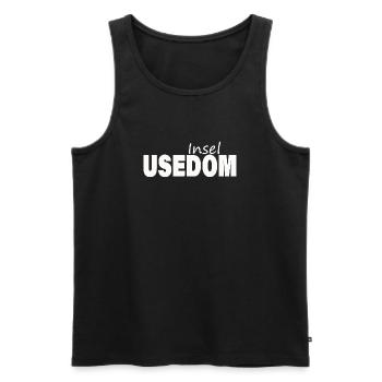 USEDOM - Männer Premium Bio Tank Top - Schwarz - Vorne - AI Model Male 178 light (178cm)