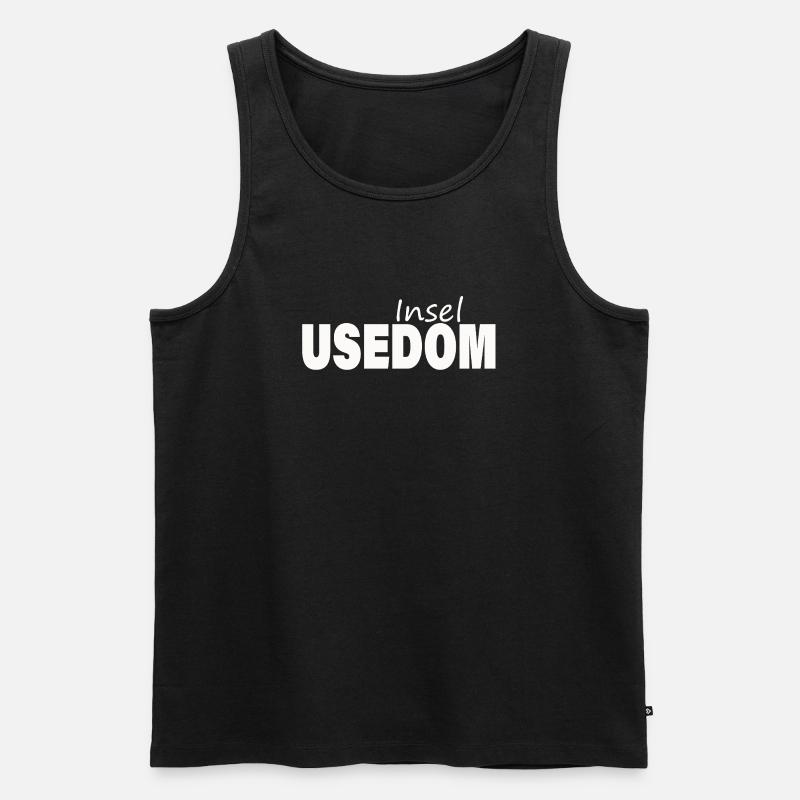 USEDOM - Männer Premium Bio Tank Top - Schwarz