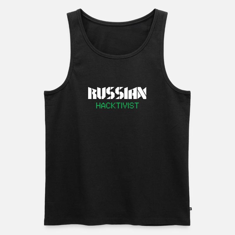 Russian Hacktivist Cyber Security Design - Men's Premium Organic Tank Top - black