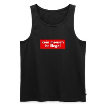 Kein Mensch ist illegal - Migration - Illegalität - Männer Premium Bio Tank Top - Schwarz - Vorne - Michal (187cm)