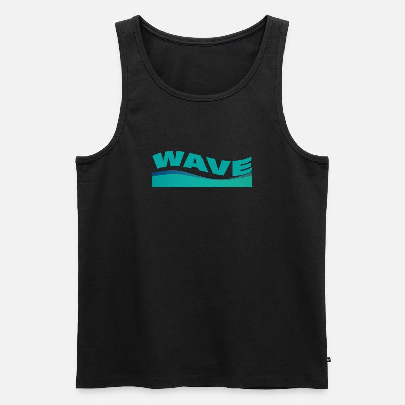 WAVE - Männer Premium Bio Tank Top - Schwarz