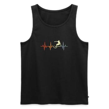 Surfer Girl Rétro Heart Palpitations - Débardeur bio Premium Homme - noir - Devant - Michal (187cm)