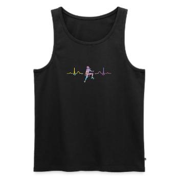 Boulderer Herzschlag Boulder Bouldern - Männer Premium Bio Tank Top - Schwarz - Vorne - AI Model Male 178 light (178cm)