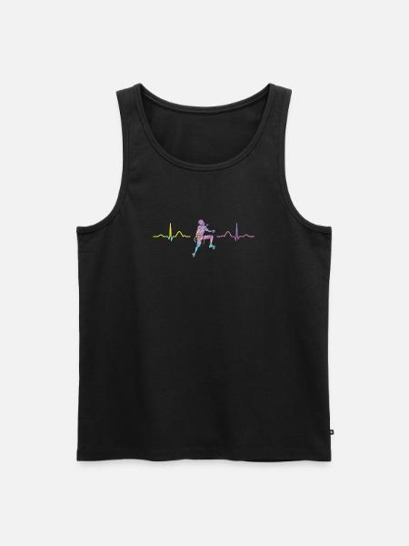 Boulderer Herzschlag Boulder Bouldern - Männer Premium Bio Tank Top - Schwarz